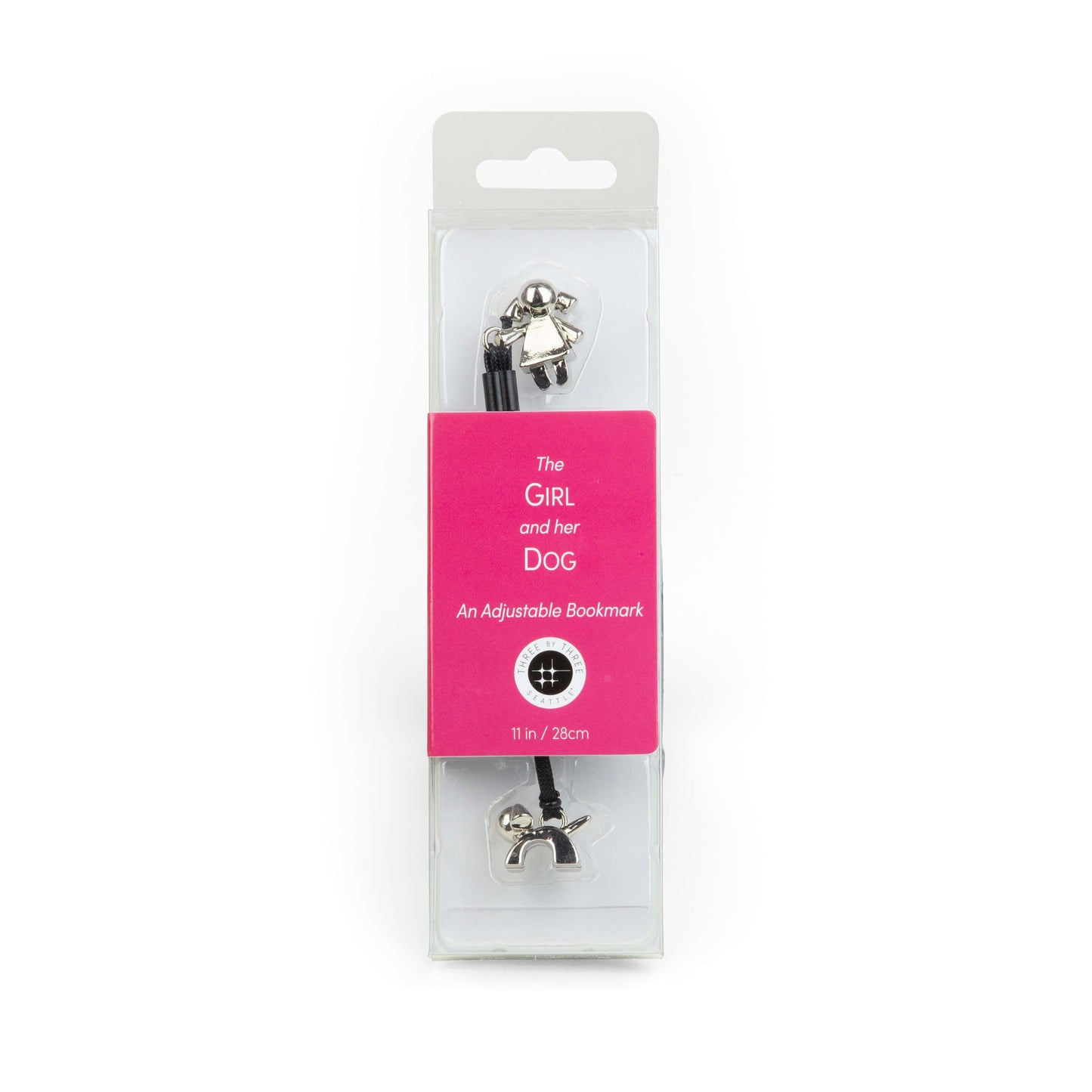 HOOG Girl and Dog Adjustable Metal Charm Bookmark - Page Marker for Books & Journals