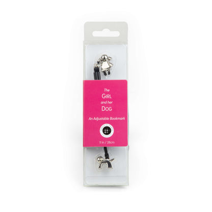 HOOG Girl and Dog Adjustable Metal Charm Bookmark - Page Marker for Books & Journals