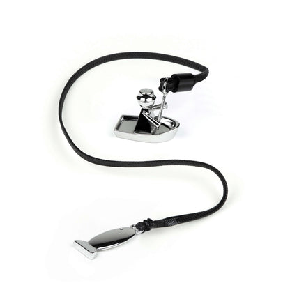 HOOG Fisherman and Fish Adjustable Metal Charm Bookmark - Page Marker for Books & Journals
