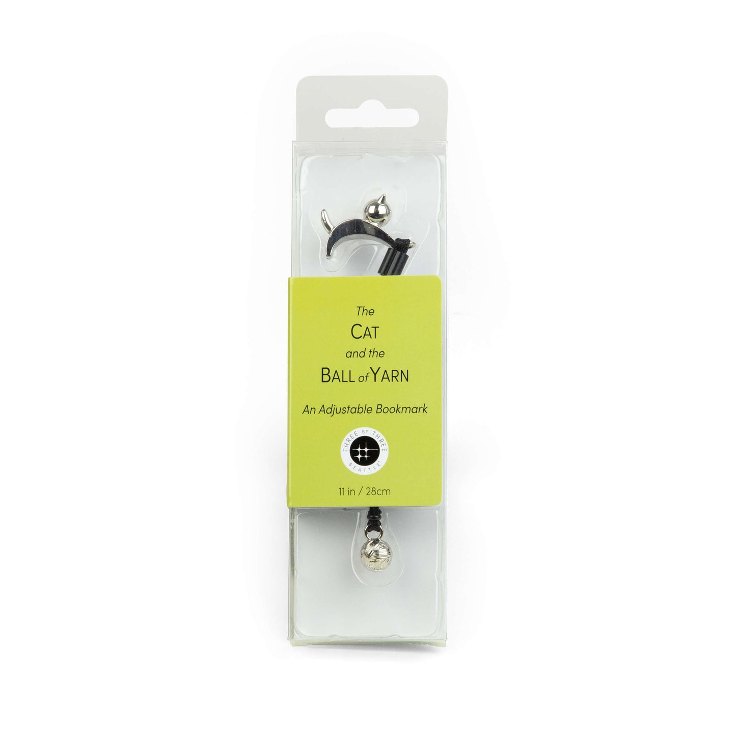 HOOG Cat and Yarn Adjustable Metal Charm Bookmark - Page Marker for Books & Journals