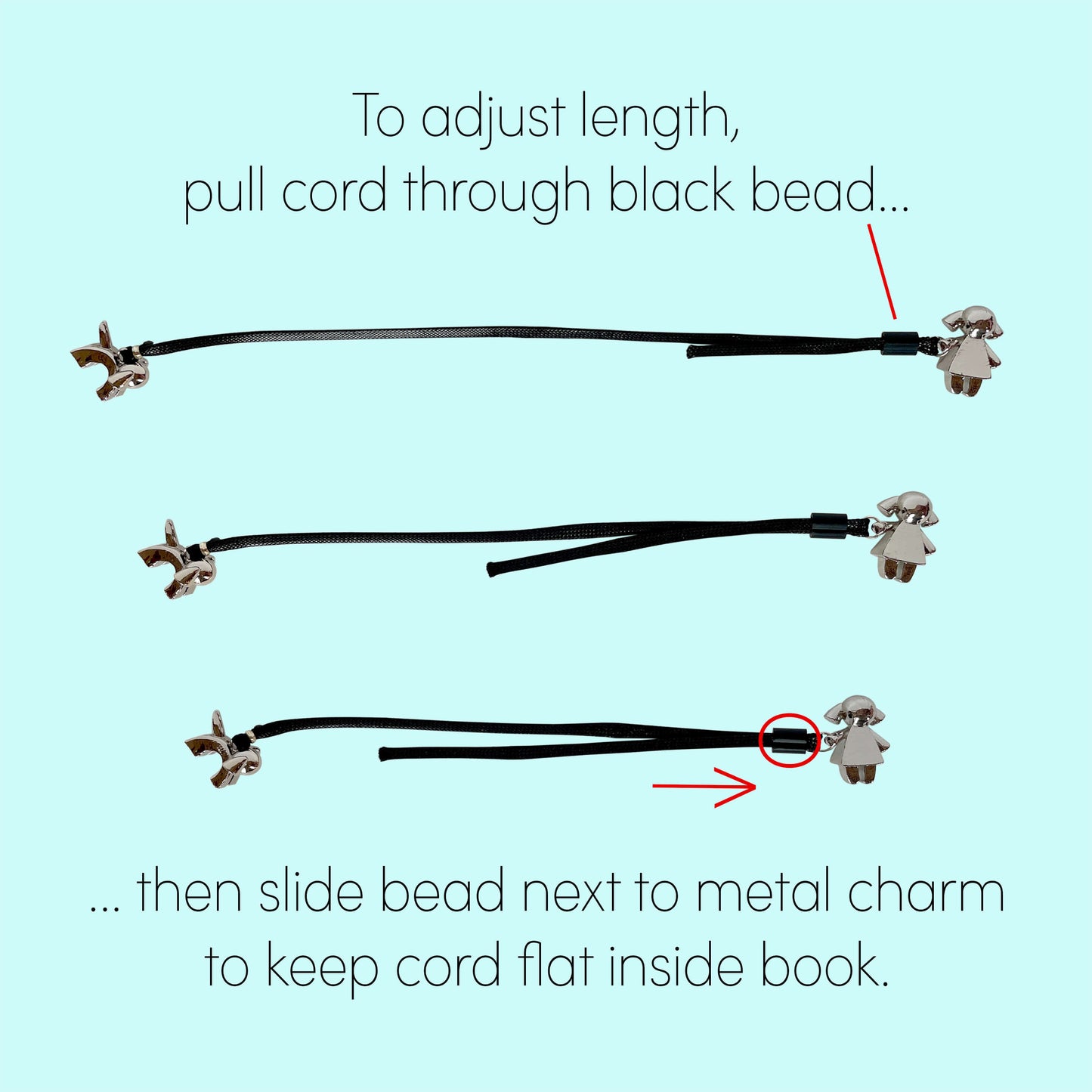HOOG Girl and Dog Adjustable Metal Charm Bookmark - Page Marker for Books & Journals