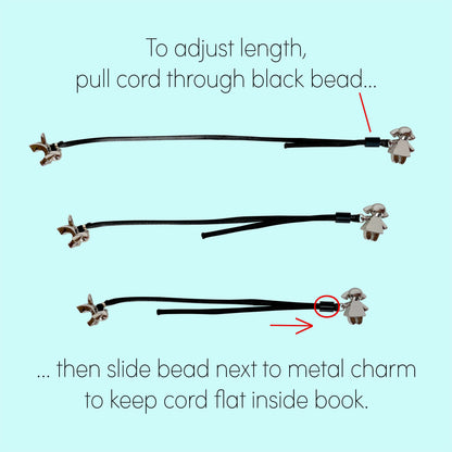HOOG Fisherman and Fish Adjustable Metal Charm Bookmark - Page Marker for Books & Journals